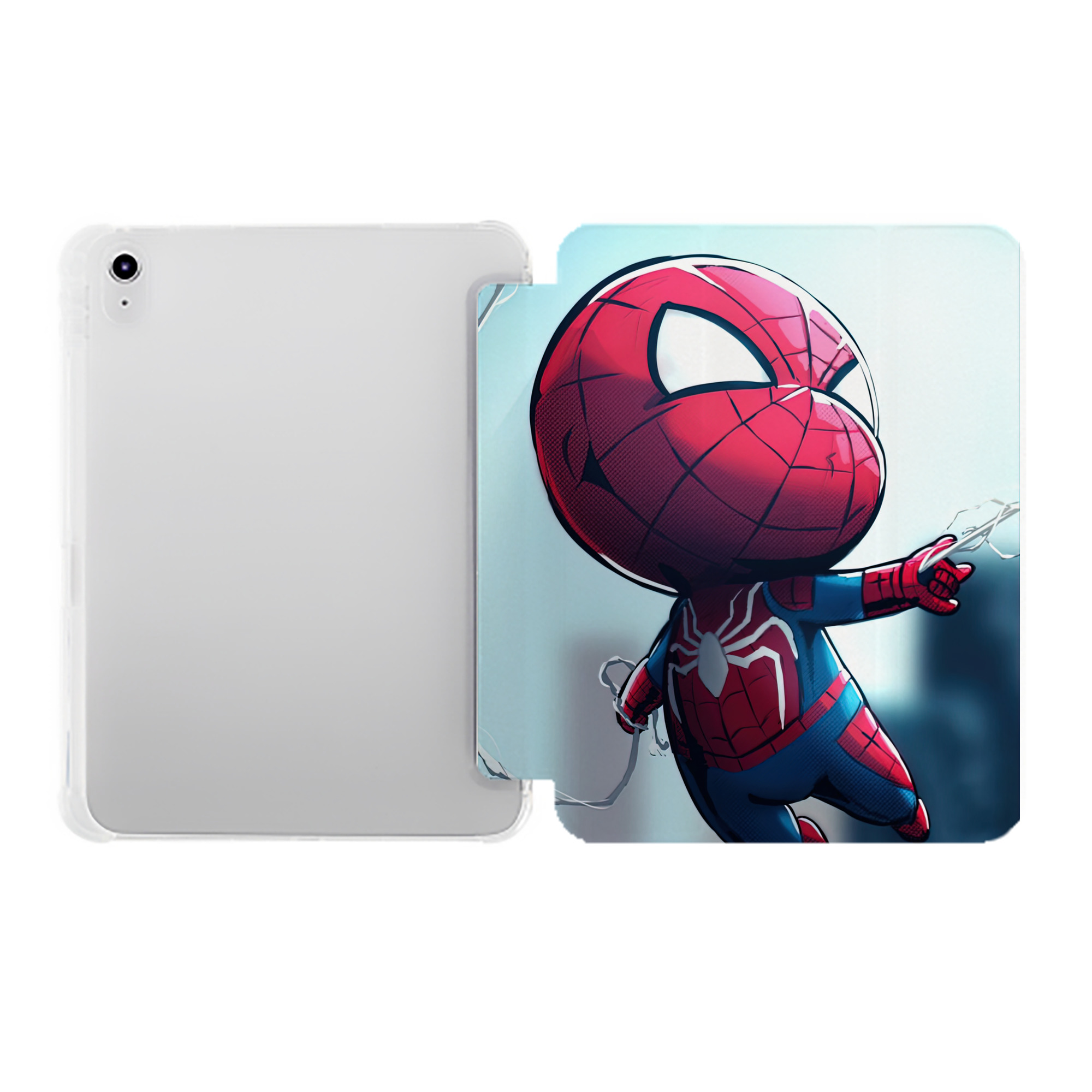 （画像用） Spider Man スパイダーマン IPad ケース ペン収納付き 三つ折りスタンド PUレザー×シリコン 対応機種9.5/10.5/10.9インチ